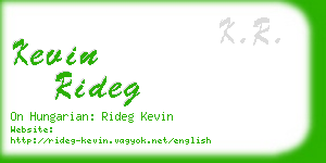 kevin rideg business card